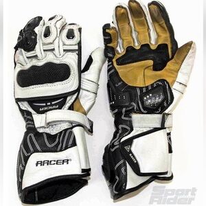 Racer Genuine Leather Soft Shell Motorcycle Gloves
